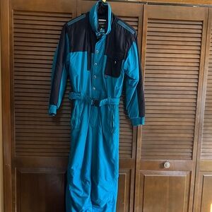 Men's Teal and Black Ski Jumpsuit